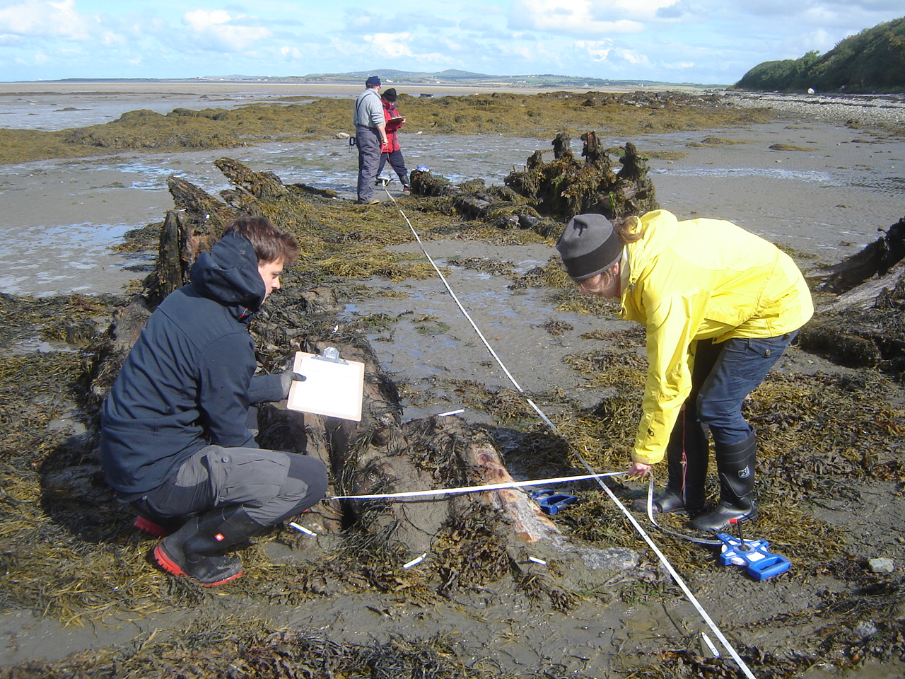 Surveying the wreck of the Thora on Anglesey